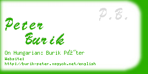 peter burik business card